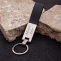Extensive Leather Keychain With Metallic Cover Engraved