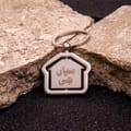Home Shape Name Metallic Keychain