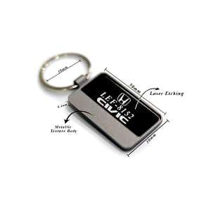 Number Plate Grey Prism Metallic Keychain