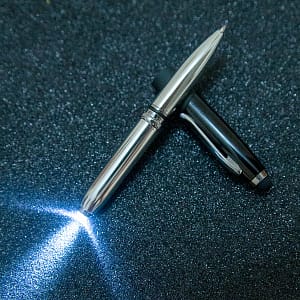 Metallic Night Light Pen With Mobile Stand & Your Engraved Name