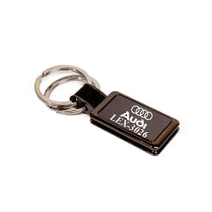 Double Ring Metallic Car Number plate keychain