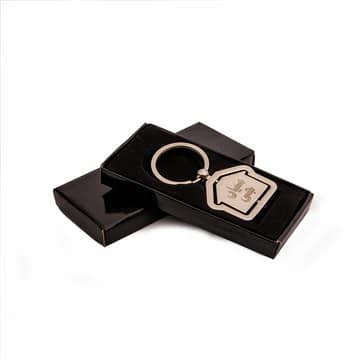Home Shape Name Metallic Keychain - Image 5
