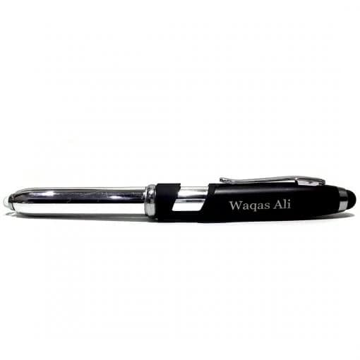 Metallic Night Light Pen With Mobile Stand & Your Engraved Name - Image 4