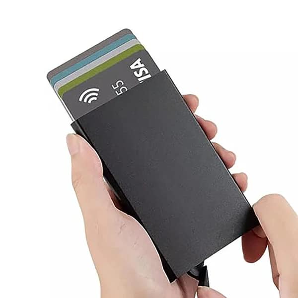 Slim Minimalist Credit Card Holder For Men and Women Metal Case - Image 4