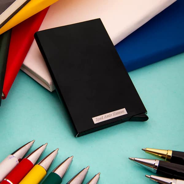 Slim Minimalist Credit Card Holder For Men and Women Metal Case - Image 5