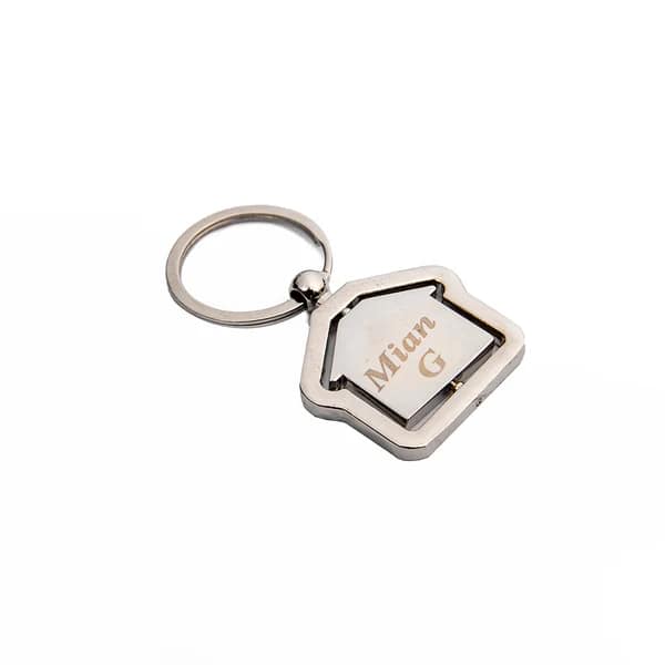 Home shape metallic Keychain