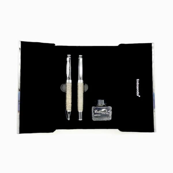 Embassador World Map Fountain Pen & Ball Pen Set - Image 2