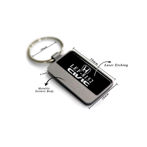 Number Plate Grey Prism Metallic Keychain - Image 2