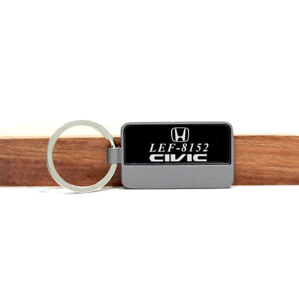 Number Plate Grey Prism Metallic Keychain - Image 3