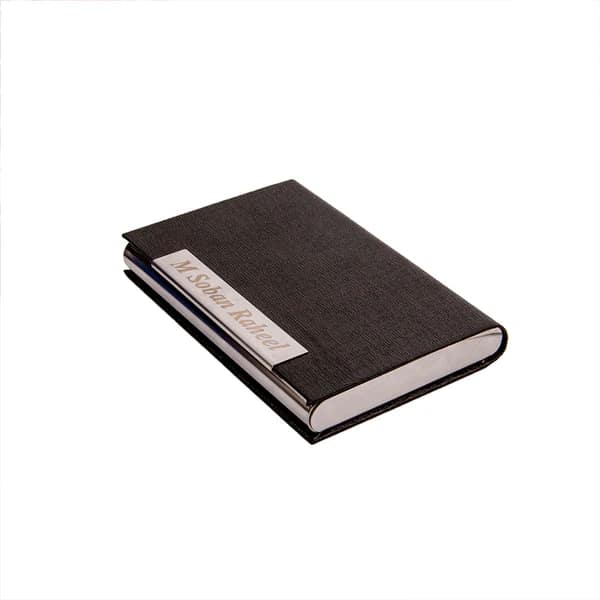Luxury Leather Texture Visiting Card Holder | Engraved Name - Image 4