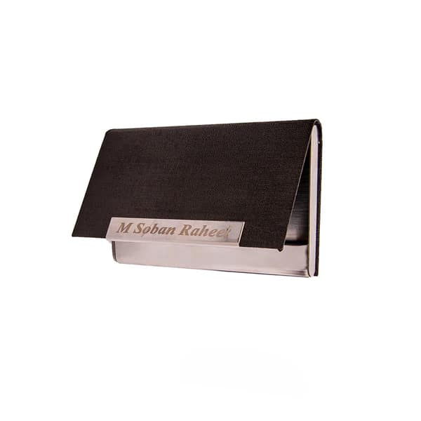 Luxury Leather Texture Visiting Card Holder | Engraved Name - Image 5