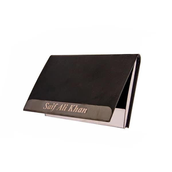 One Side Luxury Leather Visiting Card Holder | Engraved Name - Image 5