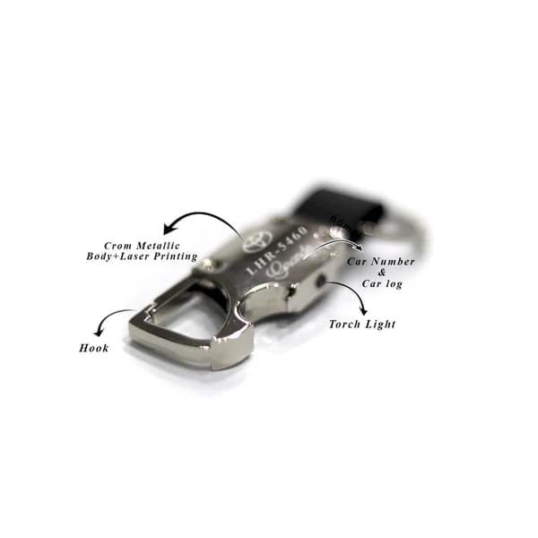 Number Plate Torch Metallic Keychain - Image 5